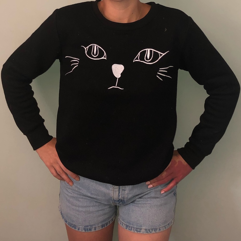 Black Cat Crewneck Sweater